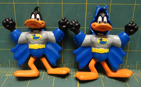 Set of Two 3" Licensed Warner Bros. Daffy Duck Looney Toons Toy With Cape