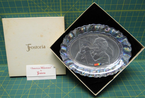"American Milestones" by Fostoria "Spirit of '76" Commemorative Crystal Plate