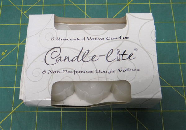 Pack of 6 Candle-Lite Unscented Votive White Candles 