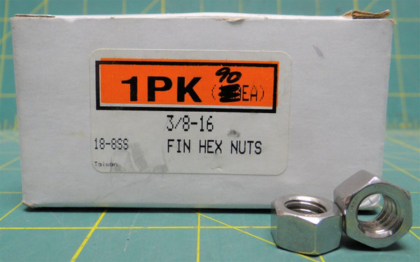 (90pcs) 18-8 Stainless Steel Coarse Thread Hex Nut 3/8"-16 Thread Size