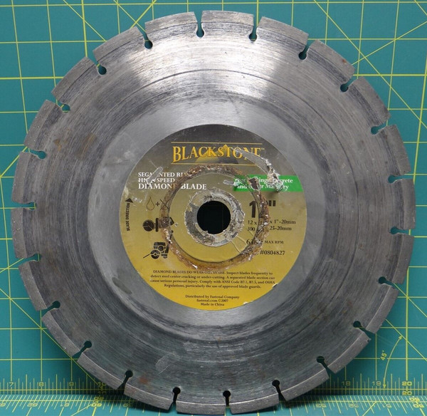 Blackstone 0804827 Segmented Rim High Speed Diamond Blade 12" x 0.125" x 1" 20mm
