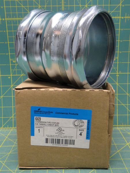 Cooper Crouse-Hinds 669 4" Compression Type Coupling for Thinwall Conduit