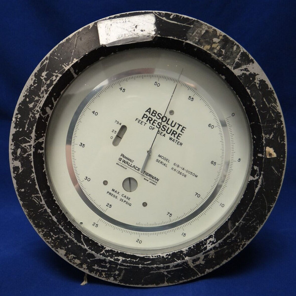 Pennwalt Wallace and Tiernan 61B-1A-0050M, Feet of Sea Water Gauge 0-80 PSI