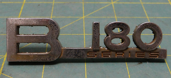 Original Vintage Chrome Mercedes "B 180 Series" Emblem 3-7/8" X 1"