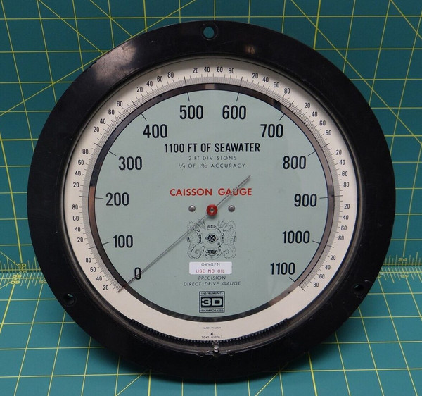 8.5" 3D Inst. 1100 Ft of Seawater Caisson Gauge 25646-27N21-FAK 6685-01-007-6122