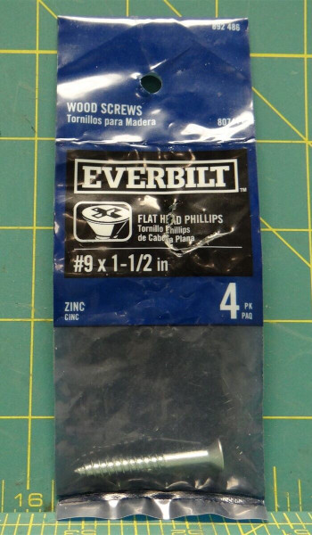 Everbilt Flat Head Phillips Zinc Screw #9 X 1-1/2" P/N 807411