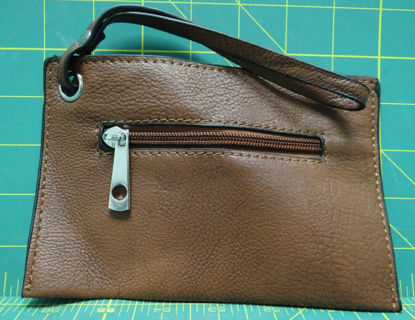 Mighty Star Brown Clutch Wristlet Leather Wrist Wallet 7" Length X 4.5" Height