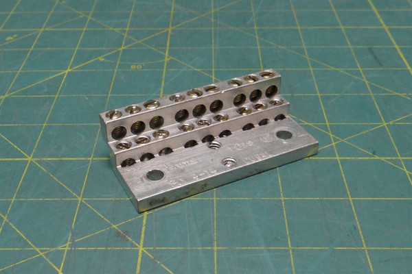 Brumall 1018 Stacked Neutral Bar, CU9AL, 4-14 AWG, 18 Positions, 3.13" Width