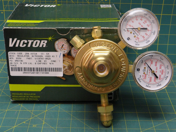 Victor 0781-0528 Brass 3-Gas Heavy-Duty Single Stage Regulator 5 - 125 psig