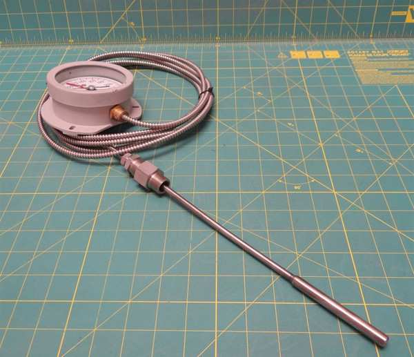 United Instrument 313B-3AL Thermometer 20 - 240 Deg. F / 12-Foot Tube / 1/2" NPT