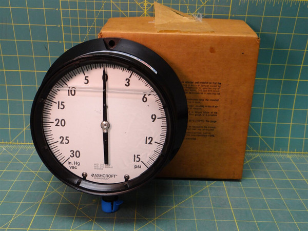 Ashcroft 6" Duragauge 60-1379 SSL 0-30 IMV/15 PSI 1/2" NPT Bottom Connect