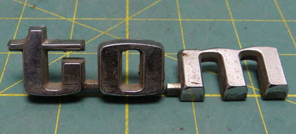 Vintage 1973-79 Ford Pickup "CUSTOM" PARTIAL Emblem P/N D4TB9925632BA