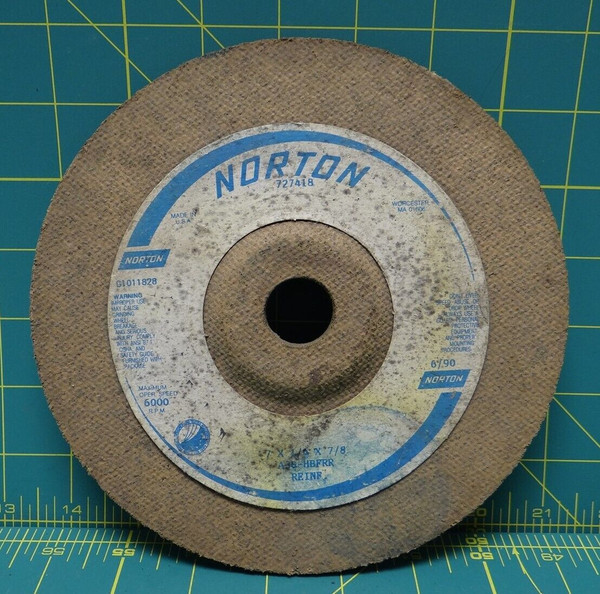 Norton Grinding Disc 727418, G1011828, 7 x 1/4 x 7/8 A36-HBFRR Reinforced