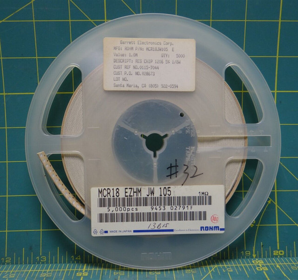 1.0M Ohm Fixed Chip Resistor 1206 1/8w 5% Tolerance P/N MCR18JW105 E