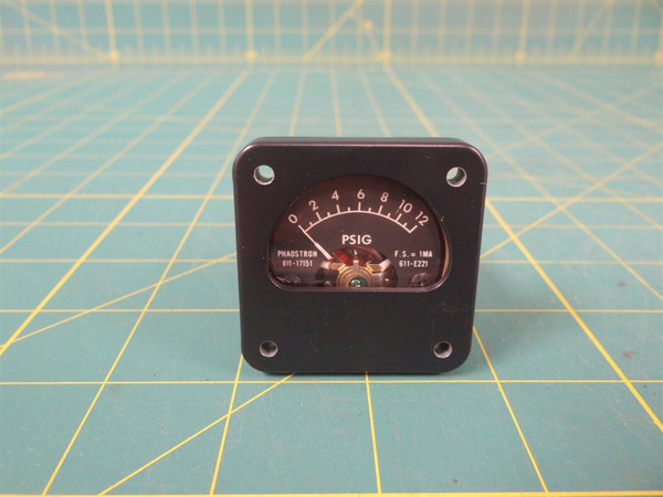 Phaostron 611-17151 Panel Mount Pressure Meter  0 - 12 PSIG  5VDC