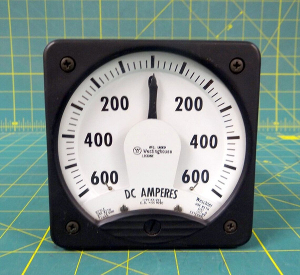 Weschler / Westinghouse DC Amperes Meter P/N 1964701 Range 600-0-600