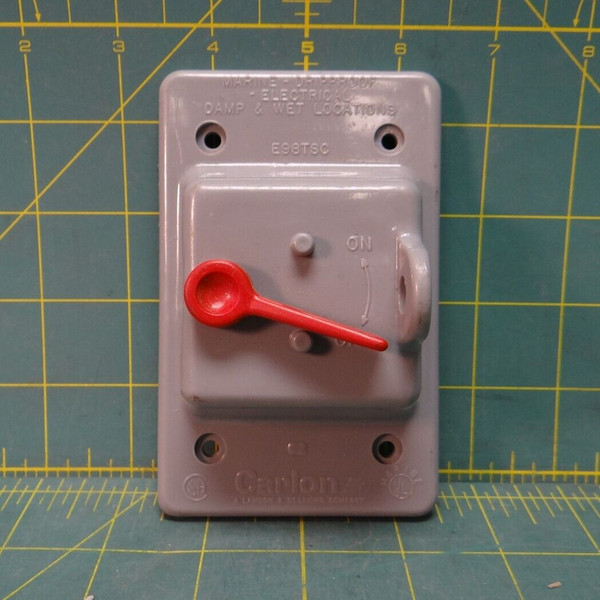 Cantex E98TSC Rectangle PVC 1 Gang Electrical Cover for Single Toggle Switch