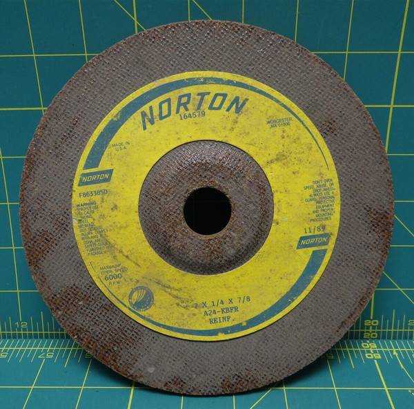Norton Grinding Disc 164579, F8633850, 7 x 1/4 x 7/8 A24-KBFR Reinforced