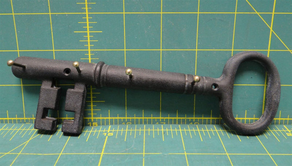 Vintage Cast Iron Skeleton Key Wall Mount Hook Key Holder Hanger 6.5" Long