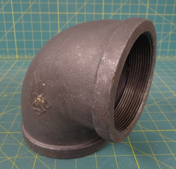 BIS Malleable Iron 90-Degree Pipe Elbow Fitting 4"