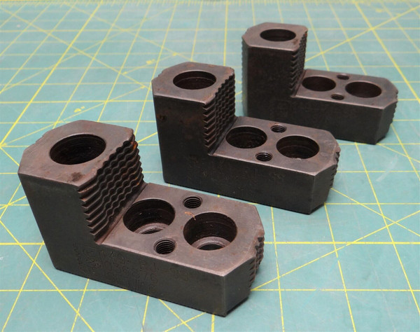 H&R 149-RJ-SS 8" Max Chuck Diam 1.5mm x 60° Serrated Hard Lathe Chuck Top Jaws 