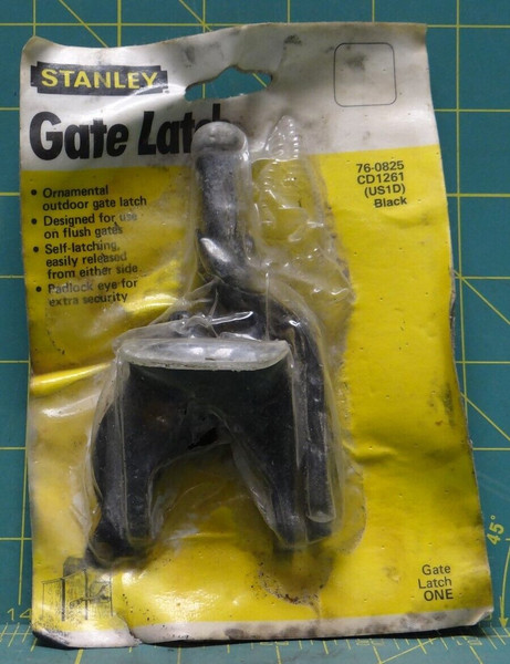 Stanley Self Locking Gate Latch Black Coated Finish 76-0825/CD1261