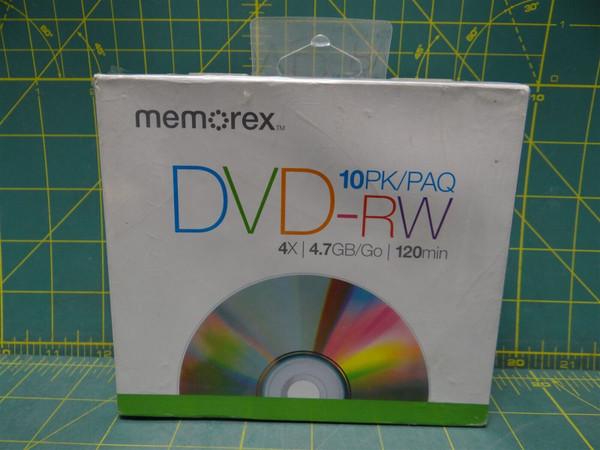 Memorex DVD-RW DVD Pack of 10 4.7GB 120 min 4x Speed Disks