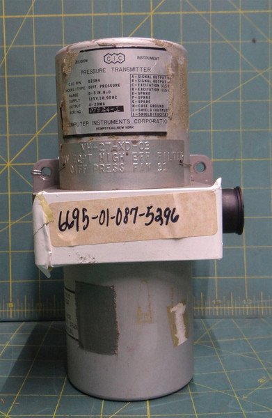 Donel Systems 02384 Pressure Transmitter 0 - 5 IN H2O Transducer, Used