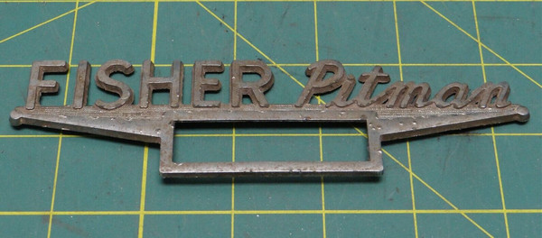 "FISHER Pitman" Vintage Car OEM Dealership OEM Emblem 6" X 1-5/8"