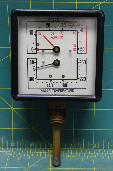 U.S. GAUGE 13351 ALTITUDE - WATER TEMPERATURE GAUGE