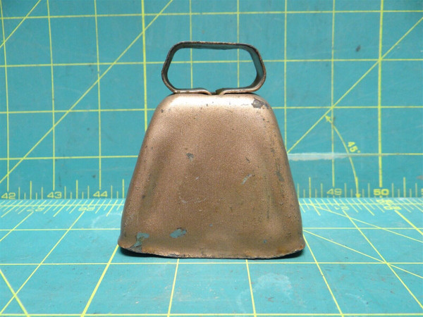 Vintage Copper Colored Steel Cowbell 2.75" X 2.25" X 3"