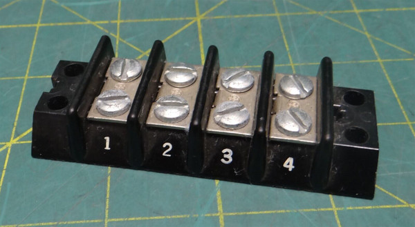 Panel Mount Barrier Electrical Terminal Block 2 Row 4 Position Numbered 3.23in L