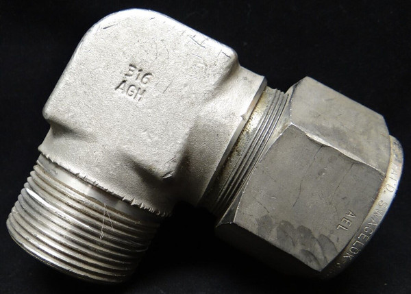 Crawford Patented Swagelok-316 Elbow Connector Fitting, 47mm Thread Diameter