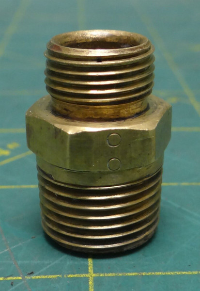 3/4" Male NPT - 1/2" Male SAE Brass Reducing Nipple Adapter Pipe Fitting 1000PSI