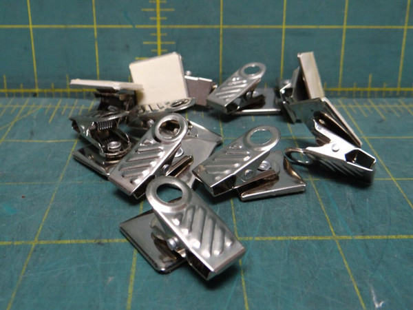 10 Self-Adhesive 1" Backed Swivel Bulldog Clip Fasteners