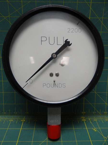 5 1/2" Pull Pressure Gauge 0-2200 Pounds lbs with Bottom 1" NPT Connection