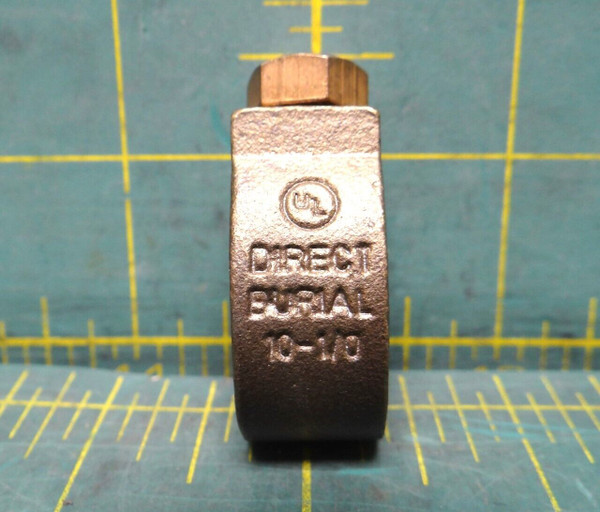Unbranded Bronze Direct Burial Ground Rod Clamp For #10 - 1/0 AWG Wire OE-5/8