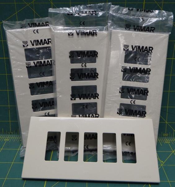 Lot of 4 Vimar 8639 5-Hole Ivory/Cream Switch Cover Plates Marine Boat