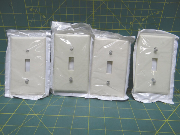 4 Leviton 82001 1-Gang Toggle Device Switch Wallplate Standard Size Almond