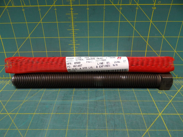 Square Head Bolt 10" Length 1" Head Width .75" Head Height 1" Thread Size