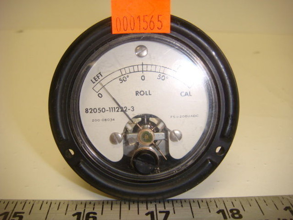Phaostron Aircraft Inclinometer, Range 50-0-50 Degrees P/N 82050-111222-3