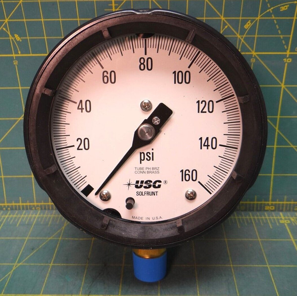 4 1/2" Ametek US Gauge Division 1980-150010 160 PSI 1/2" ANPT Bottom Connection