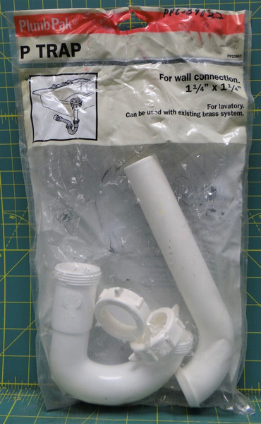 Plumb Pak PP20941, 1 1/4 Inch Slip Joint, PVC P Trap, White