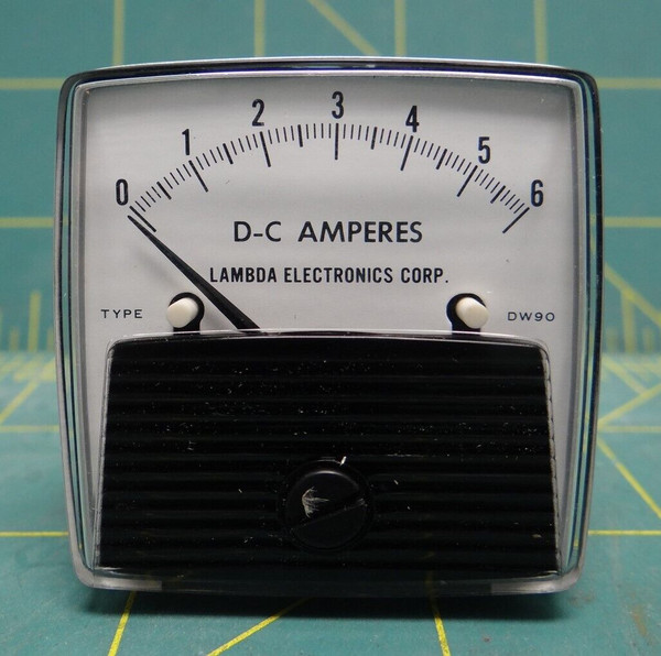Veeco/ Lambda Ammeter, 0-6 DC Amperes Panel Mount PN EDN60-42 6625-00-930-9205