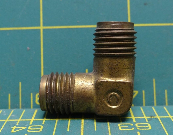 90 Degree Pipe Elbow 7/16" Straight Thread Diameter Both Ends