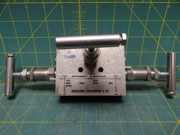 Anderson, Greenwood & Co 3 Valve Instrument Manifold PN: M1HIS-4 Stainless Steel