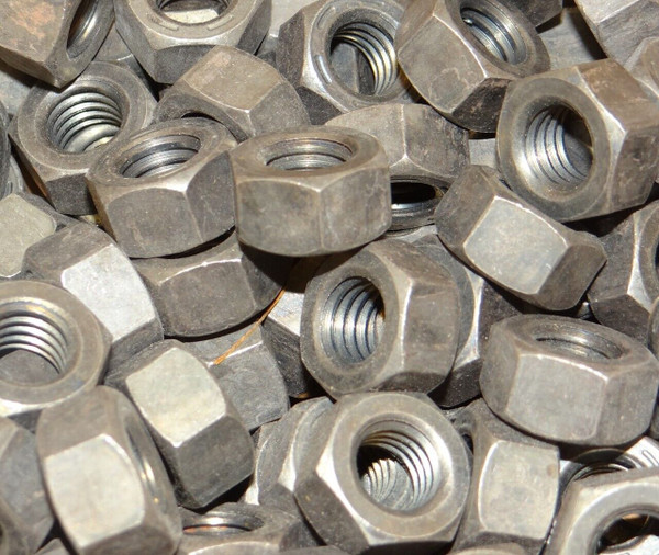 QTY: 100 Plain Steel Hex Nuts 7/16" Thread Size P/N 90499A032