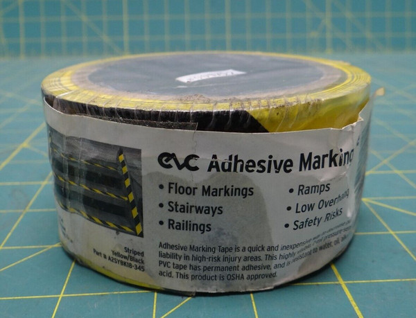 ELC Safety Marking Tape, Black and Yellow, 2" x 54' A2SYBK18-345