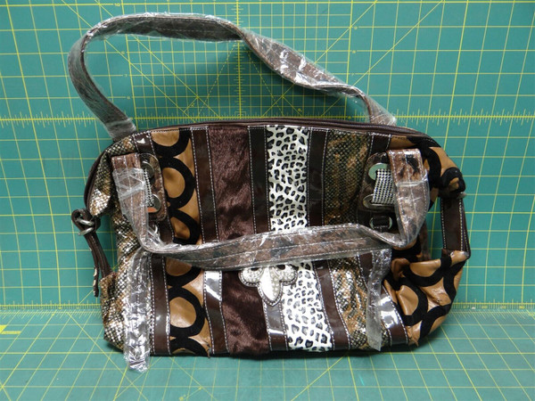 Unbranded Women's Faux Animal Print Faux Leather Over The Shoulder Purse, Brown 