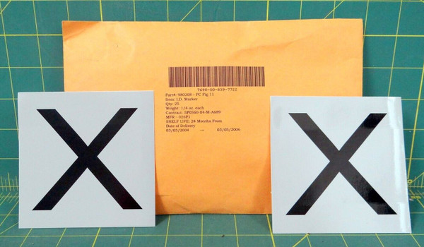 Lot of 25 "X" 4" Safety Stickers / I.D. Markers Multi-Purpose 
